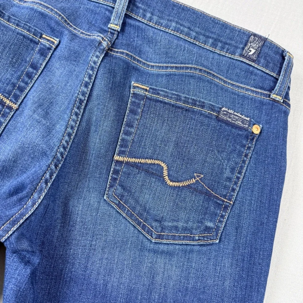 7 For All Mankind Roxanne Slim Illusion‎ Jeans 29 Mid Rise Dark Wash Size 30x31